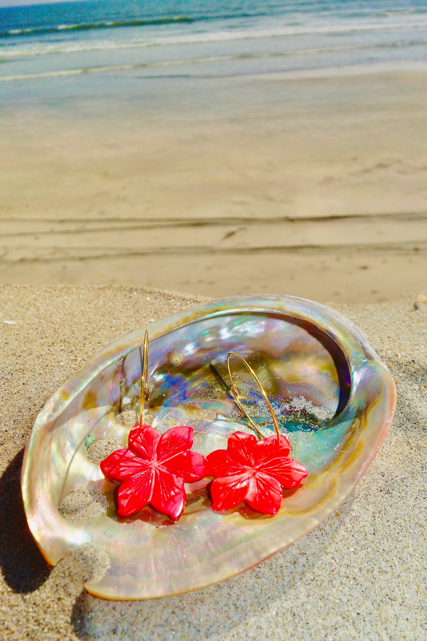 Coral Petal Hoops