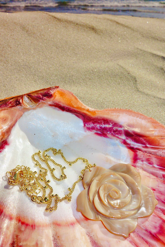 Golden Shore Rose Necklace