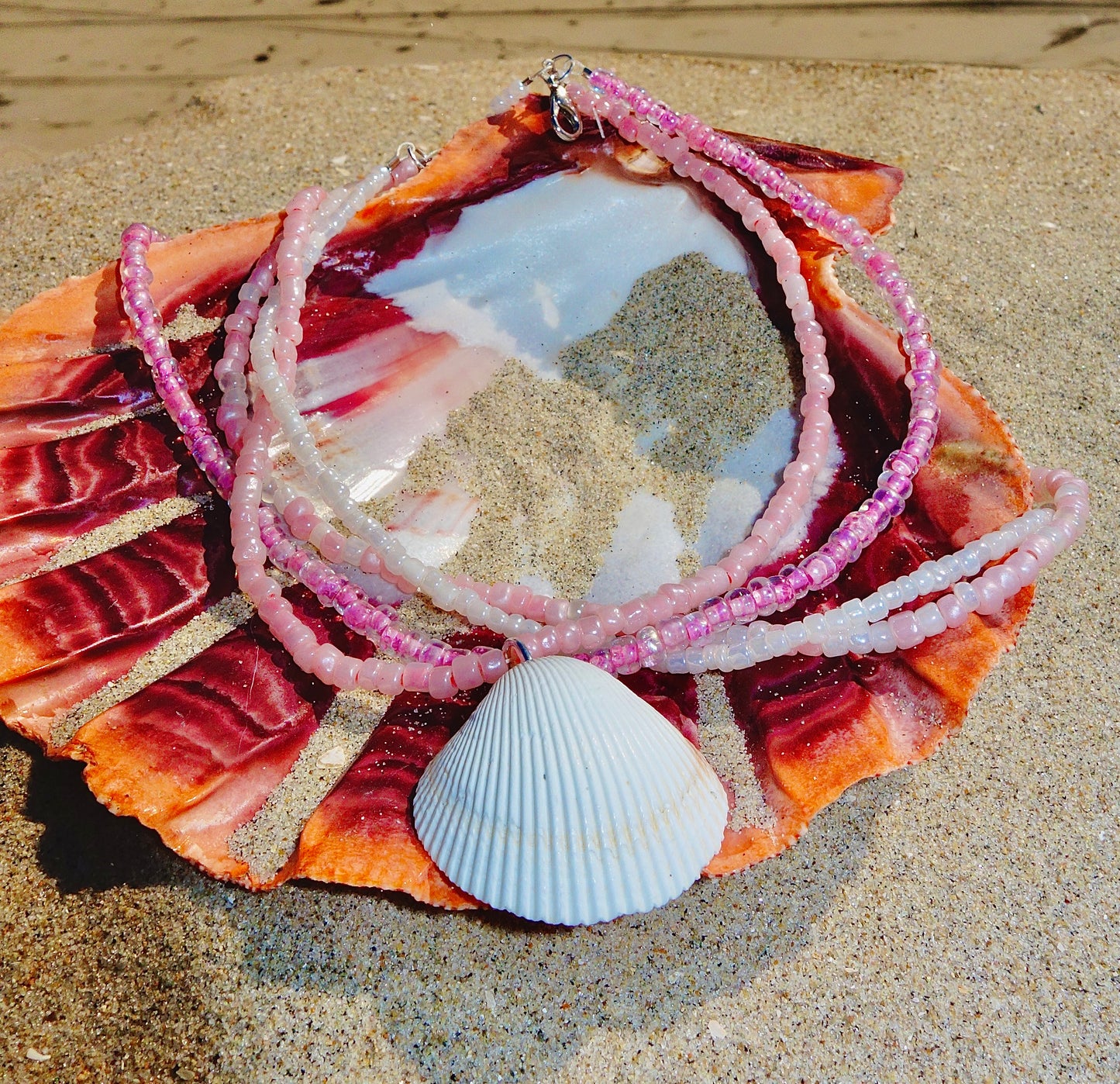 Pink Sands Layered Beaded Necklace