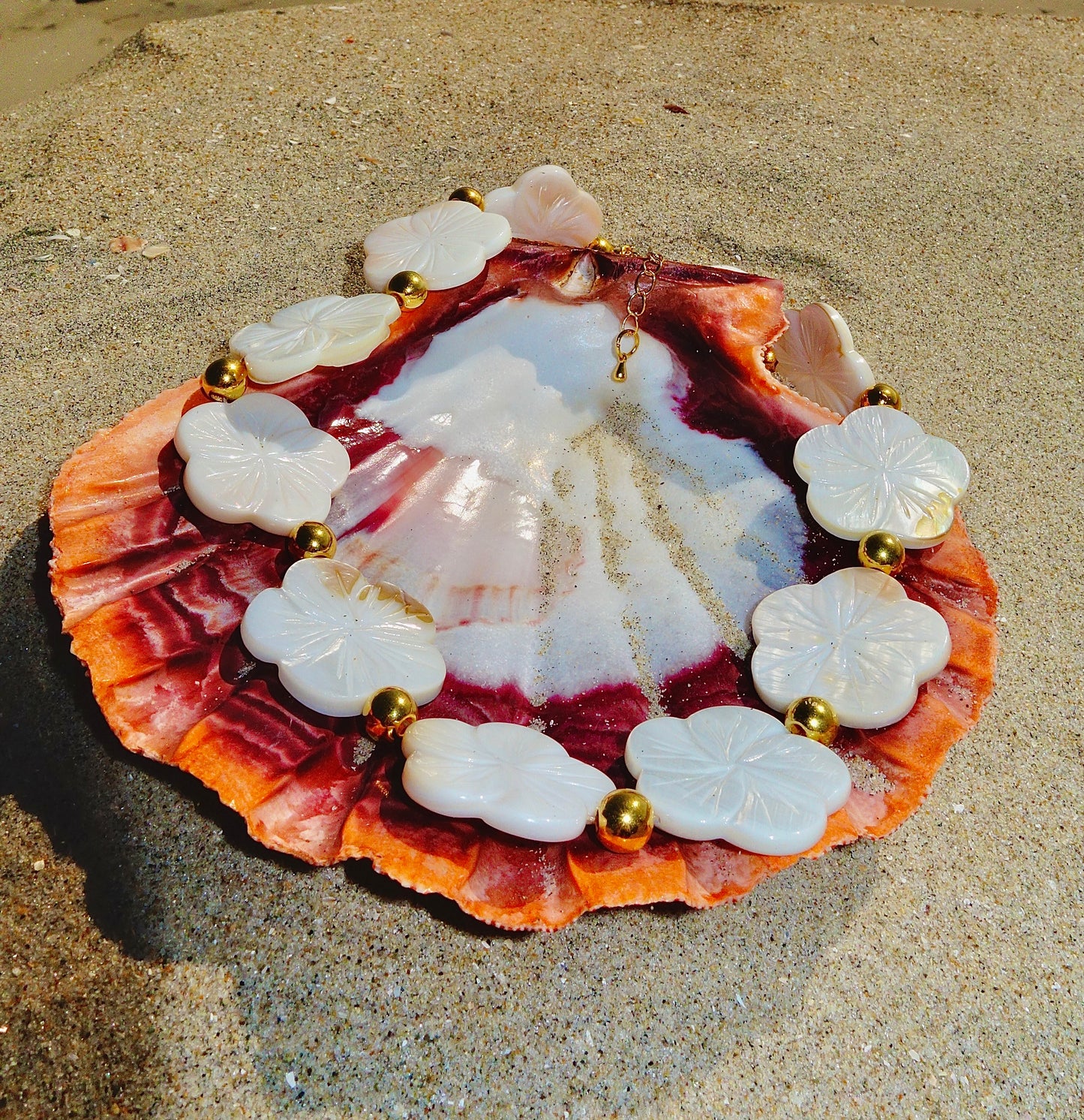 Golden Bloom Shell Necklace