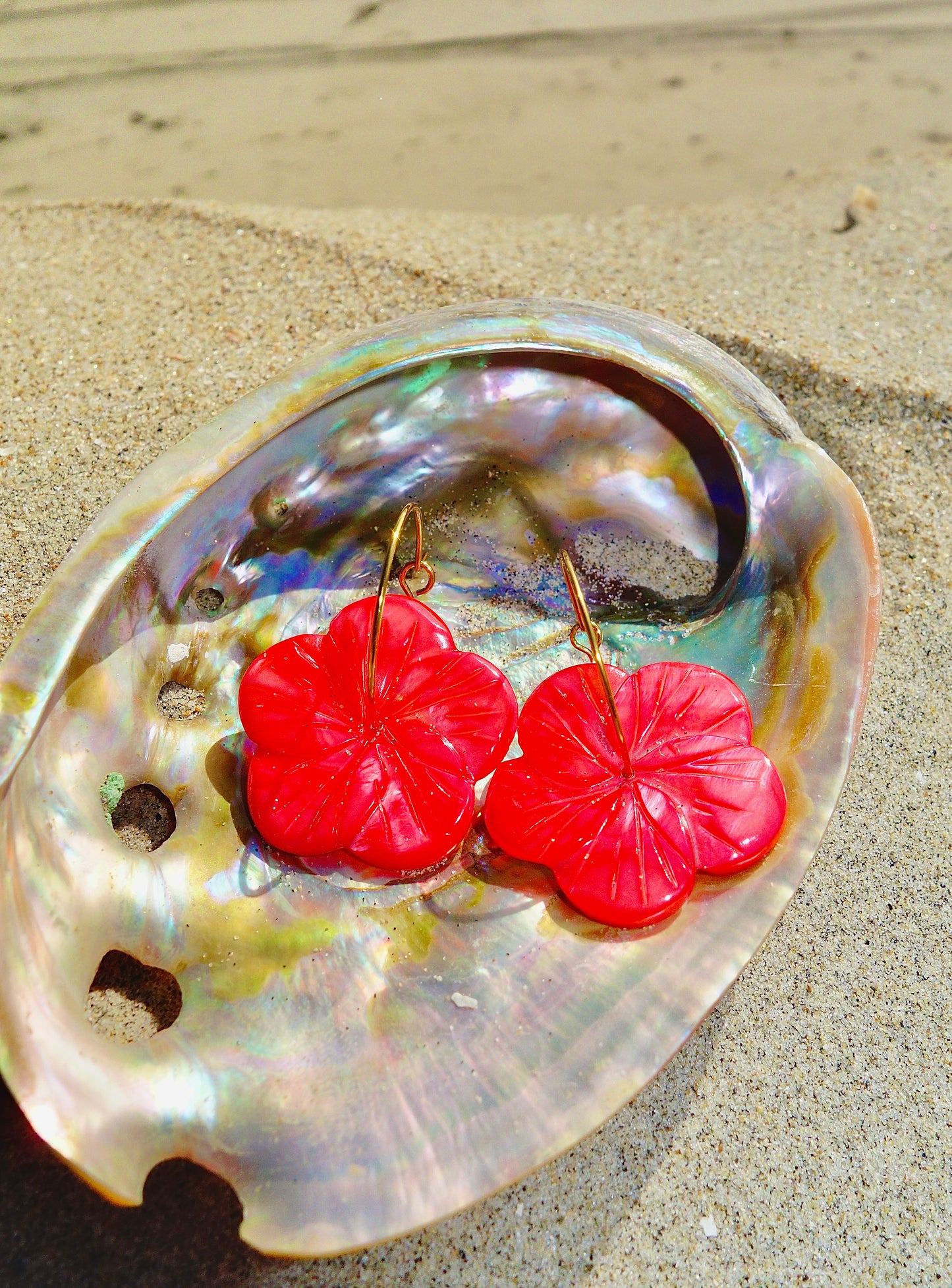 Hibiscus Glow Hoop Earrings