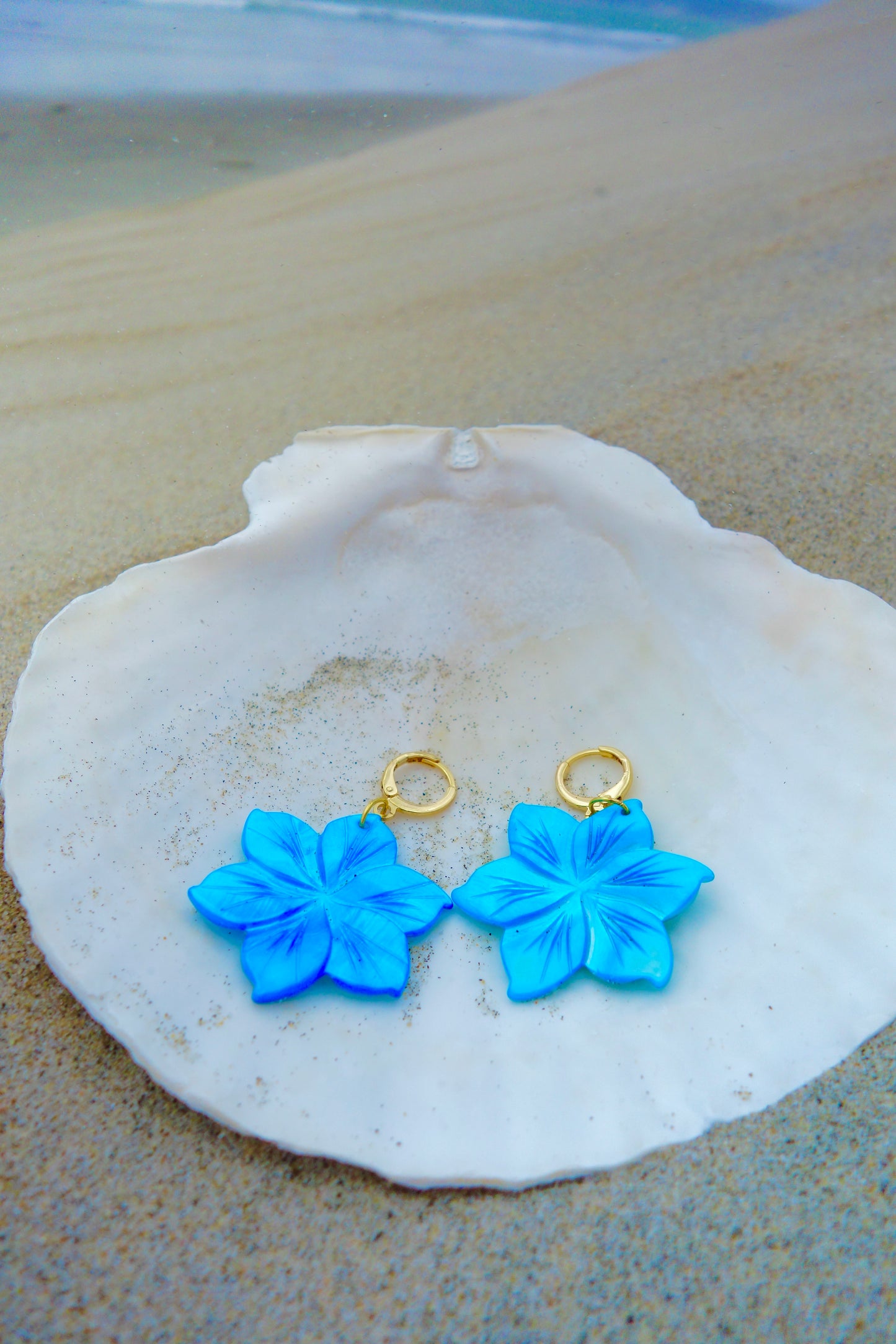 Ocean Petal Drop Earrings