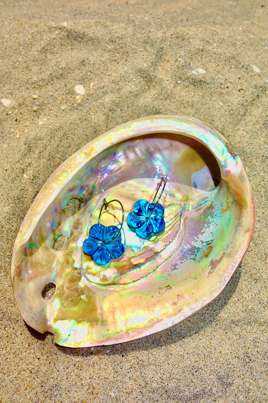 Seaside Hibiscus Dangle Hoops