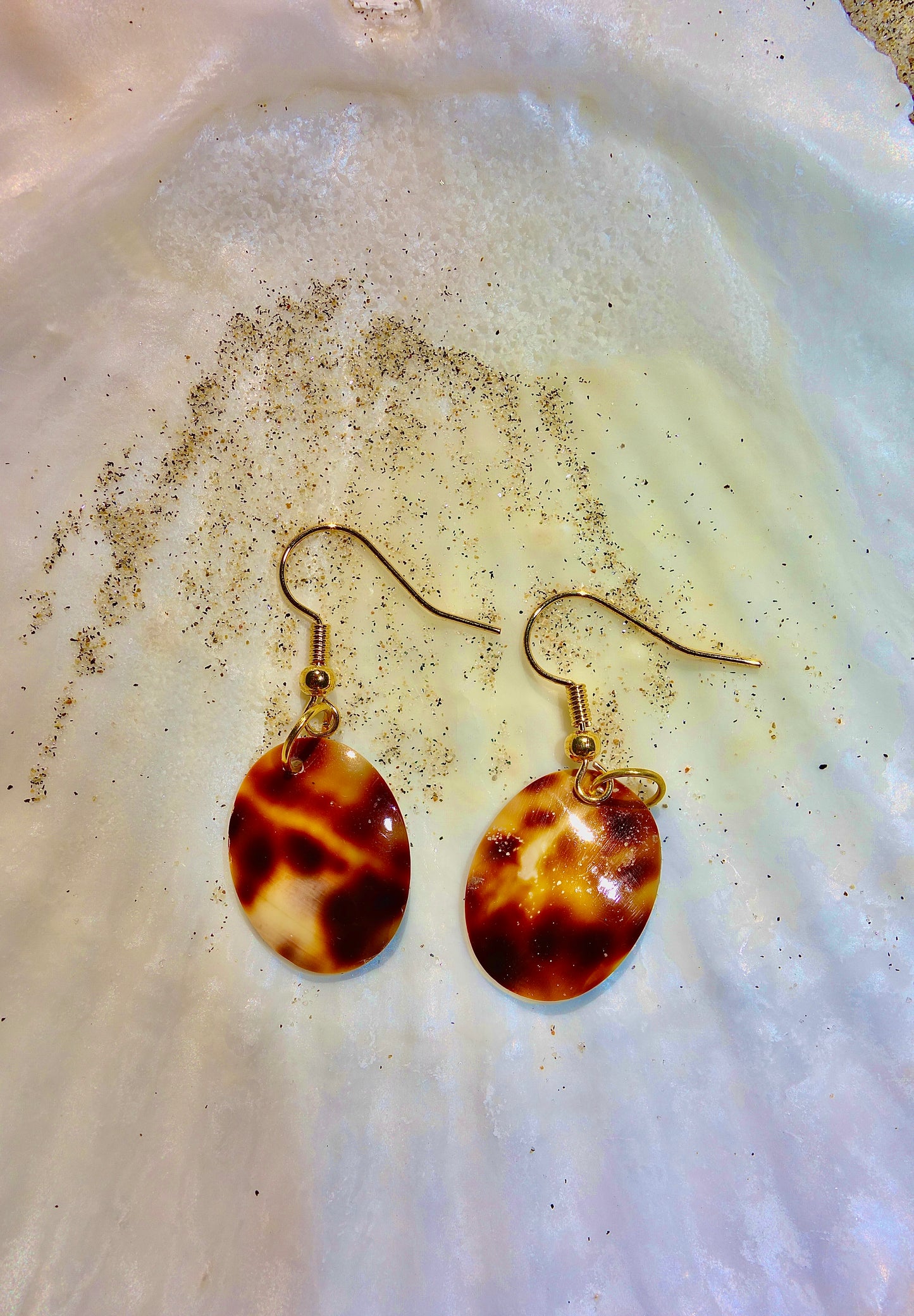 Tortoiseshell Shell Drop Earrings